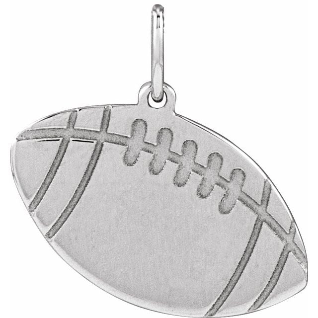 Sterling Silver Engravable Football Pendant
