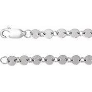 Sterling Silver 4 mm Mirror 7' Chain