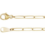 18K Yellow 2.4 mm Paperclip-Style 7' Chain