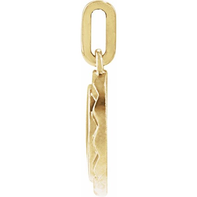 14K Yellow Engravable Sunburst Pendant