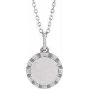 Sterling Silver Engravable Sunburst 16-18' Necklace