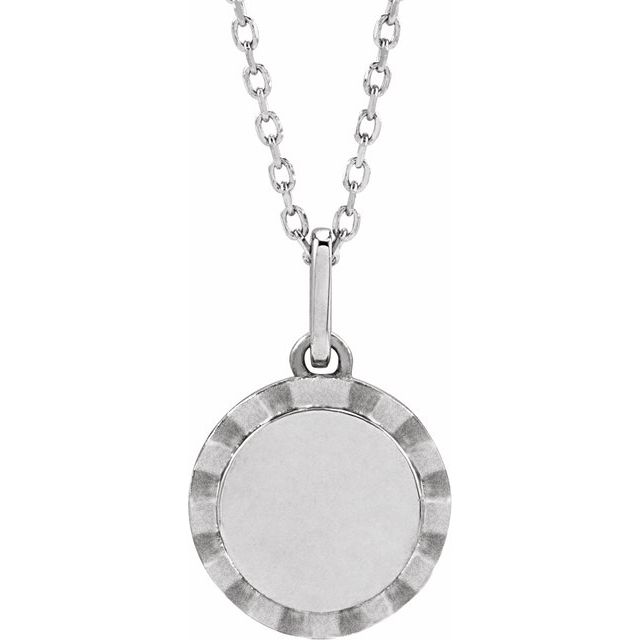 Sterling Silver Engravable Sunburst 16-18' Necklace