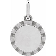 Sterling Silver Engravable Sunburst Pendant