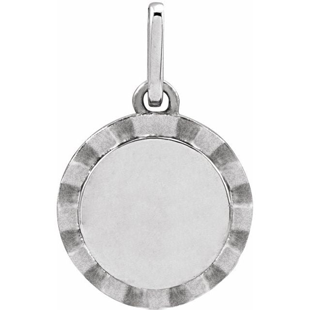 Sterling Silver Engravable Sunburst Pendant