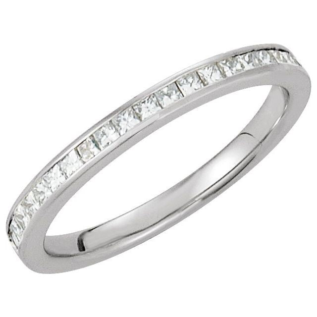 14k White 1/2 Ctw Natural Diamond Band