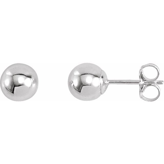 Sterling Silver 6 mm Ball Stud Earrings