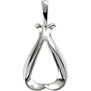 14K White Freeform Pendant