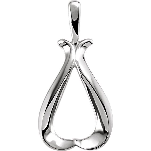 14K White Freeform Pendant