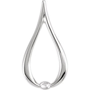 14K White 22x12 mm Freeform Pendant