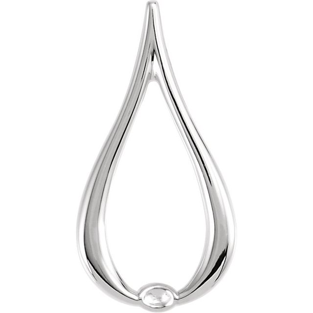 Sterling Silver 22x12 mm Freeform Pendant