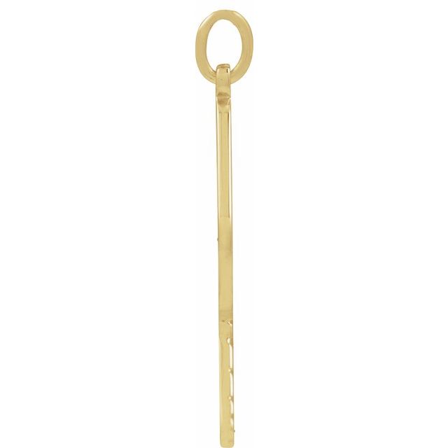 14K Yellow Engravable Pickleball Paddle Pendant