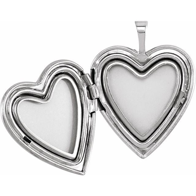 Sterling Silver 25.1x19.3 mm Heart Mom Locket with Color