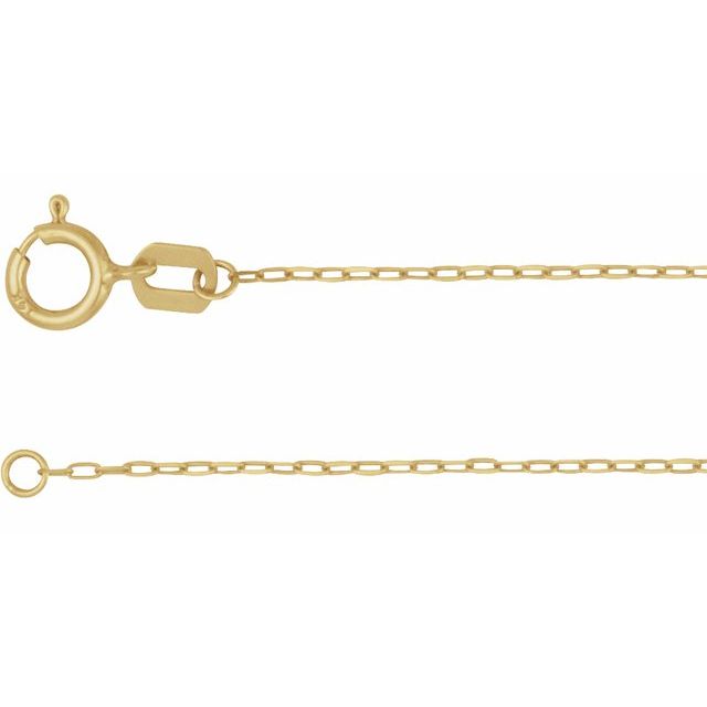 14K Yellow .85 mm Diamond Cut Paperclip-Style Forzentina 7' Chain