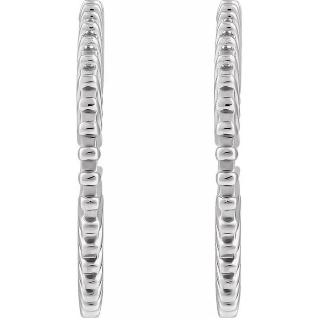 Sterling Silver Starburst 19 mm Hoop Earrings
