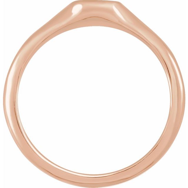 14K Rose 8x6 mm Oval Signet Ring