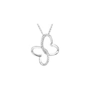 Sterling Silver .005 CT Natural Diamond Wings of Comfort™ 18' Necklace
