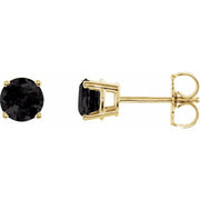 14K Yellow 5 mm Natural Black Onyx Stud Earrings