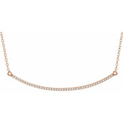 14K Rose 1/6 CTW Natural Diamond Bar 16-18' Necklace