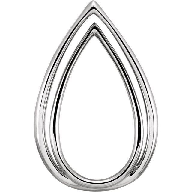 14K White Freeform Pendant