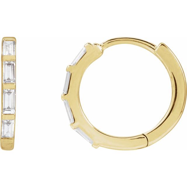 14K Yellow 1/3 CTW Lab-Grown Diamond Hoop Earrings