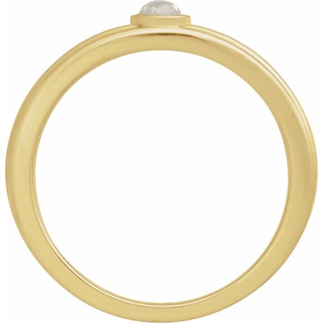 14K Yellow 3 mm Round Natural Rainbow Moonstone Cabochon Ring