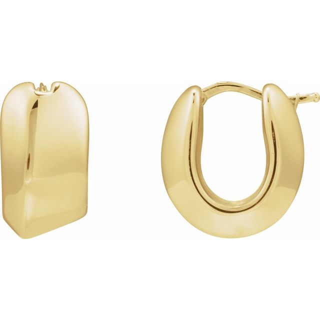 14K Yellow Electroform 19 mm Puffed Hoop Earrings