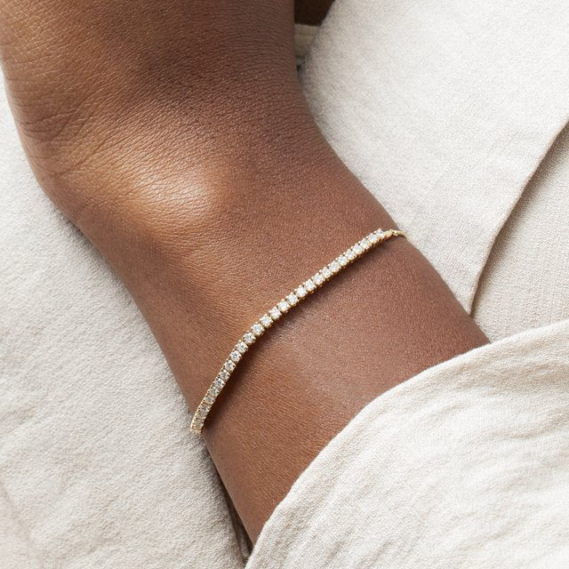 14K Yellow 1 CTW Lab-Grown Diamond Bolo 9 1/2' Bracelet