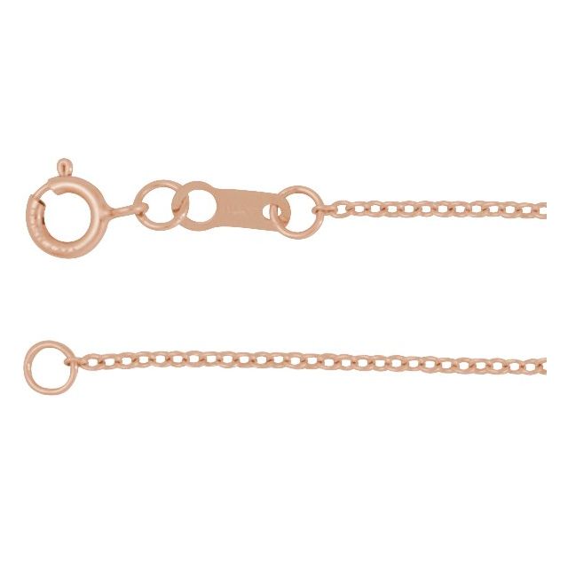 14K Rose 1 mm Adjustable Cable 16-18' Chain