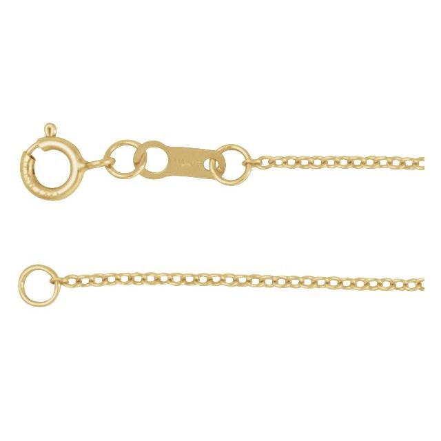 18K Yellow 1 mm Adjustable Cable 16-18' Chain