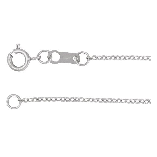 18K White 1 mm Adjustable Cable 16-18' Chain