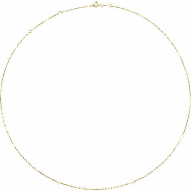 18K Yellow 1 mm Adjustable Cable 16-18' Chain