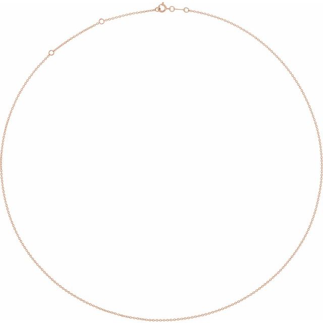 18K Rose 1 mm Adjustable Cable 16-18' Chain