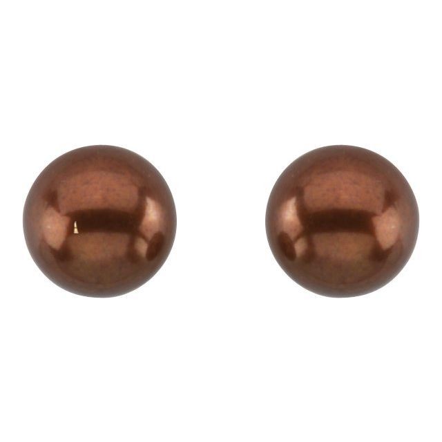 14K Yellow Cultured Chocolate Freshwater Pearl Earrings