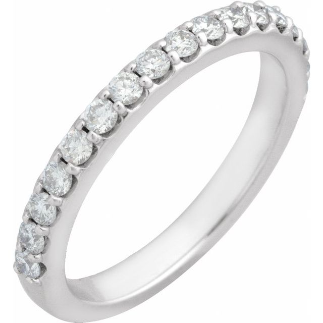 14k White 1/2 Ctw Natural Diamond Band