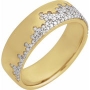 14k Yellow 1/10 Ctw Lab-grown Diamond Accented Band