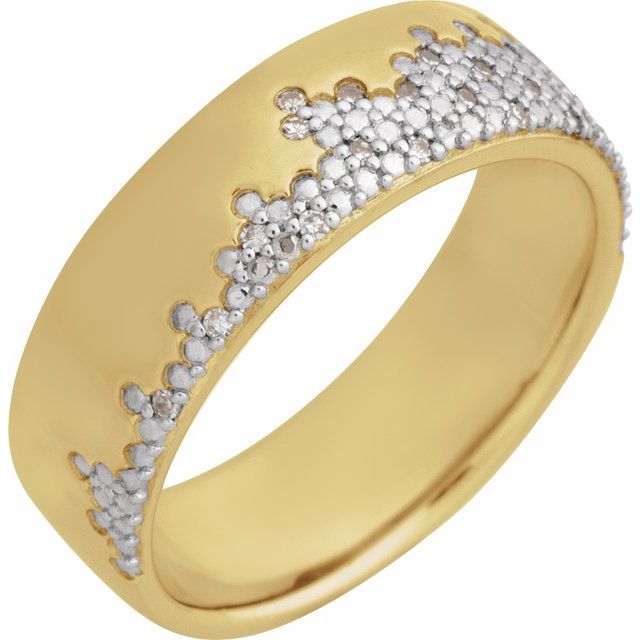 14k Yellow 1/10 Ctw Lab-grown Diamond Accented Band
