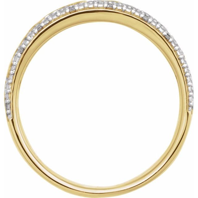14k Yellow 1/10 Ctw Lab-grown Diamond Accented Band