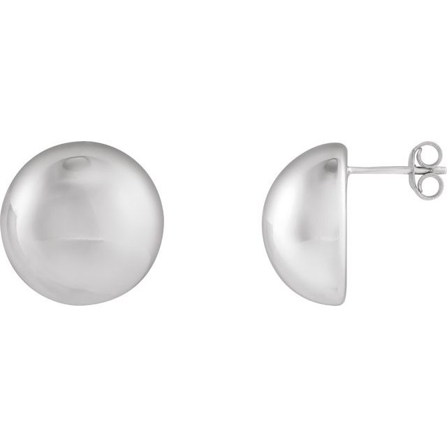 Sterling Silver 15 mm Electroform Domed Earrings