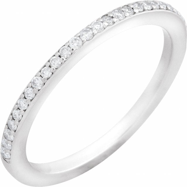 14K White 1/8 CTW Natural Diamond Matching Band
