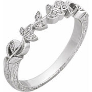 14K White .07 CTW Natural Diamond Matching Band