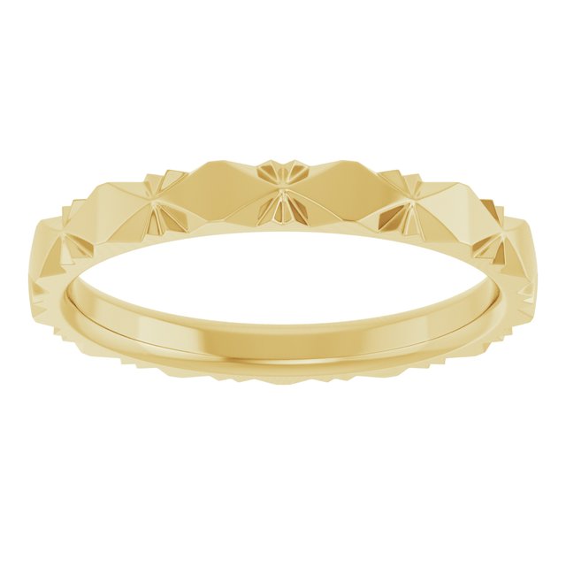 14K Yellow 2.5 mm Diamond Faceted Band Size 7