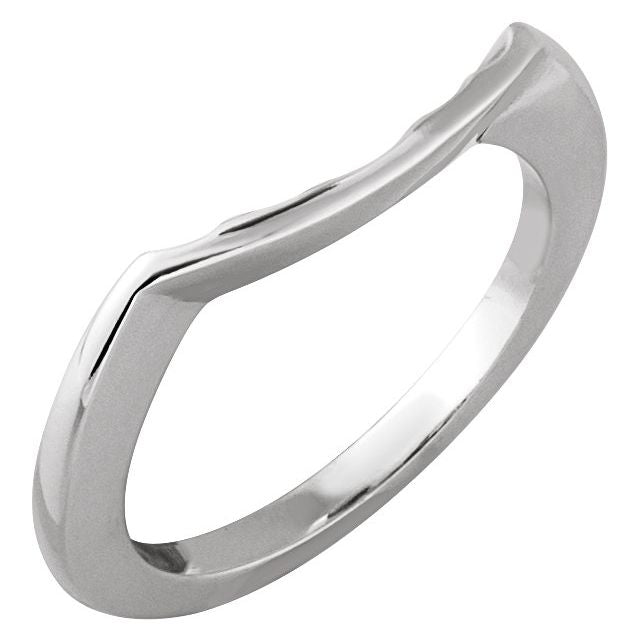 14K White Matching Band for 8.2 mm Round Ring