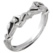 14K White .05 CTW Natural Diamond Matching Band