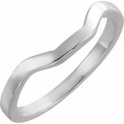 14K White Band for 9x7 mm Emerald Ring