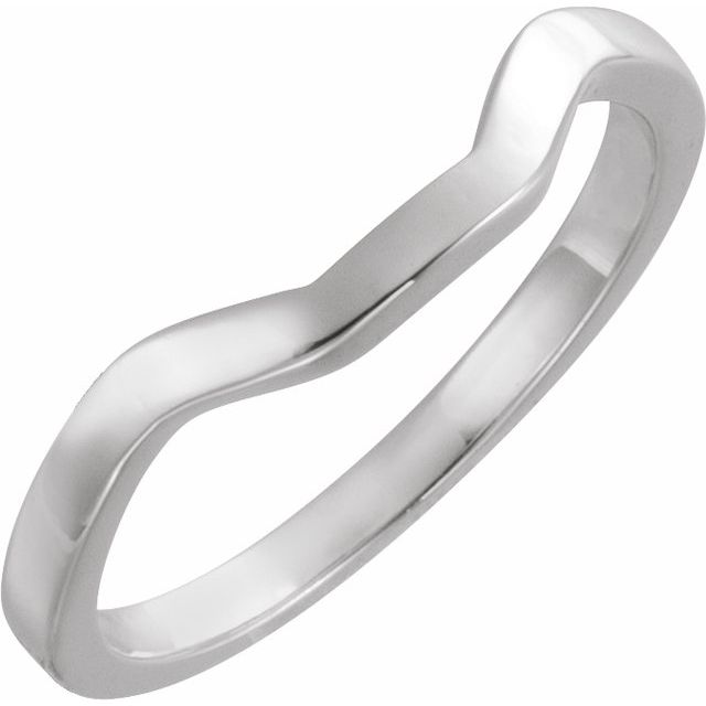 14K White Band for 9x7 mm Emerald Ring