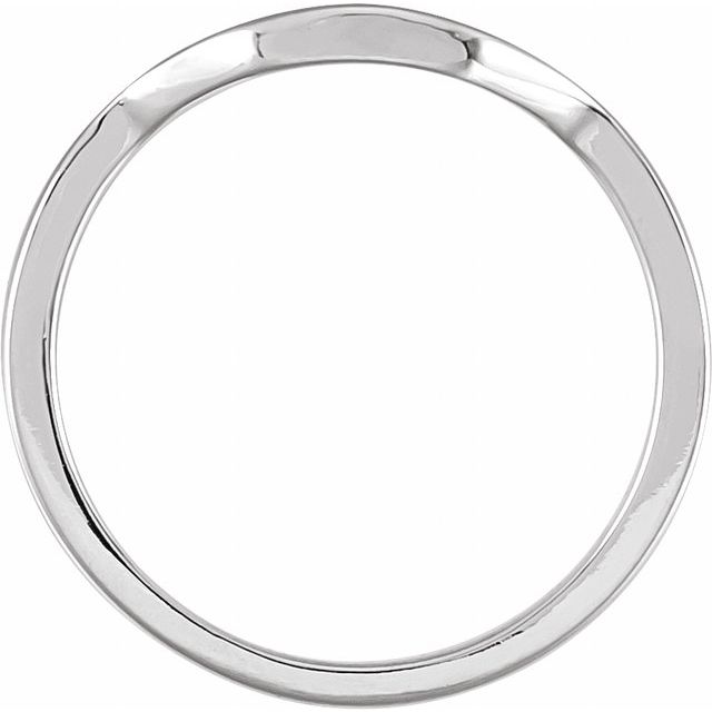 14K White Band for 9x7 mm Emerald Ring