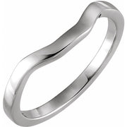 14K White Band for 8.5x6.5 mm Emerald Ring
