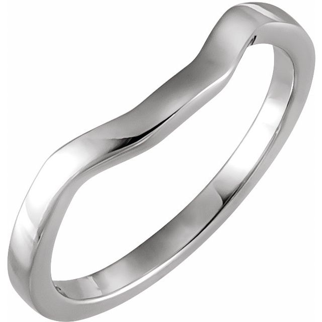 14K White Band for 8.5x6.5 mm Emerald Ring