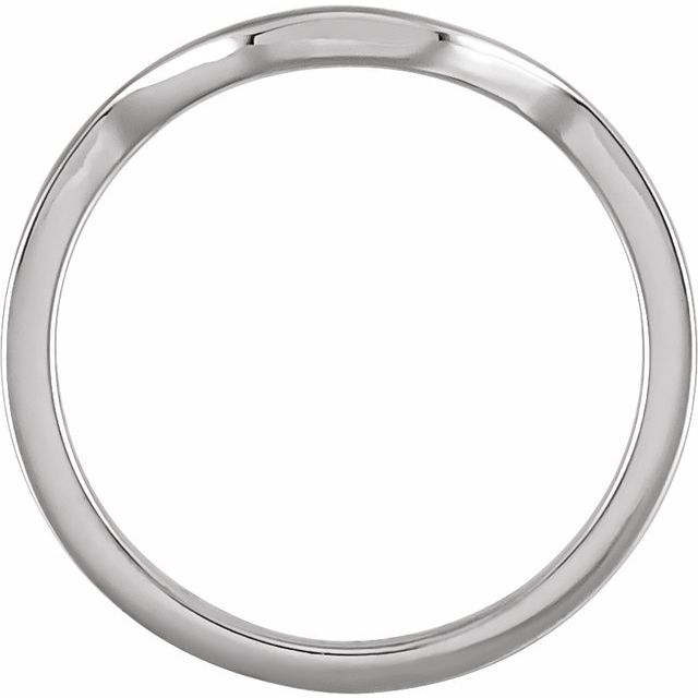 14K White Band for 8.5x6.5 mm Emerald Ring