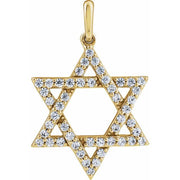 14K Yellow 3/8 CTW Natural Diamond Star of David Pendant